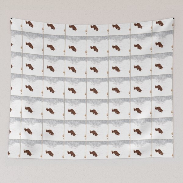 Item preview, Winter Fox nose diving into snow - Whimsical Playful Graphic Portrait designed and sold by PVTCreations.