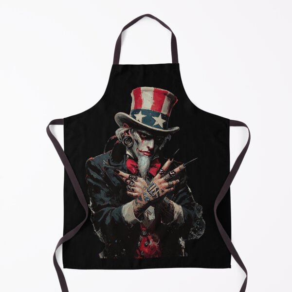 Item preview, Goth Uncle Sam Piercings Black Nails USA Flag 4th of July designed and sold by Anastasiia Yurevych.
