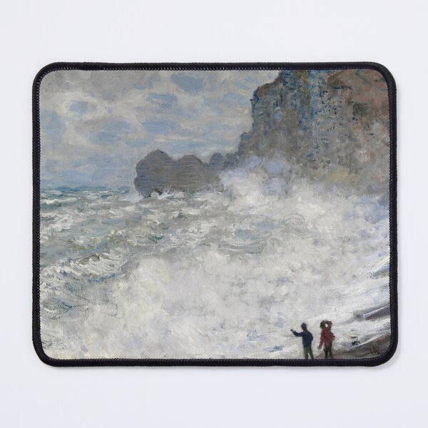 Item preview, Rough Weather at Etretat by Claude Monet: Dramatic Coastal Impressionist Poster designed and sold by artofuniverse.