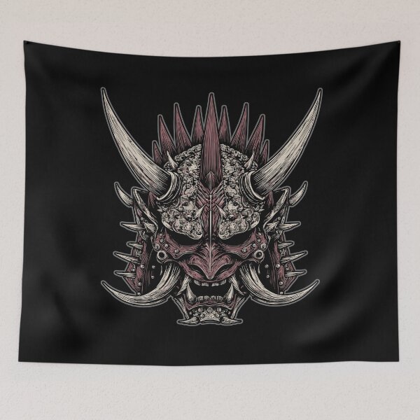 Item preview, Demon mask – Dark oni horror motif designed and sold by drizzd.