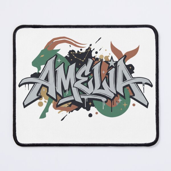 Item preview, Amelia Personalized Graffiti Name Art Capricorn Zodiac designed and sold by VandalMuse.