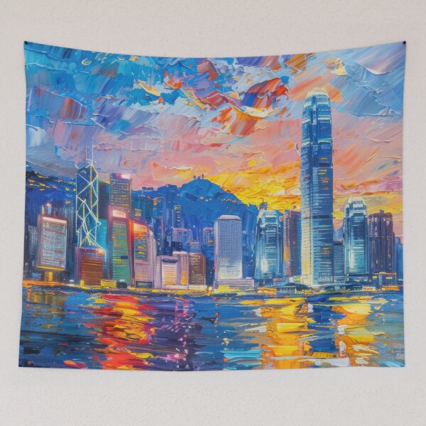 Item preview, Hong Kong Skyline – Victoria Harbour Sunset designed and sold by SkylineVistas Designs.