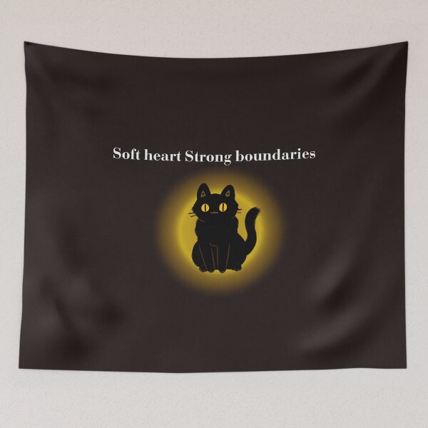 Item preview, Soft Heart Strong Boundaries Black Cat designed and sold by mon369000.