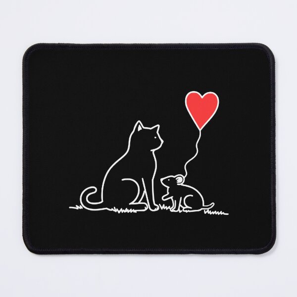 Item preview, Cat and mouse with heart balloon designed and sold by LayersDesign.