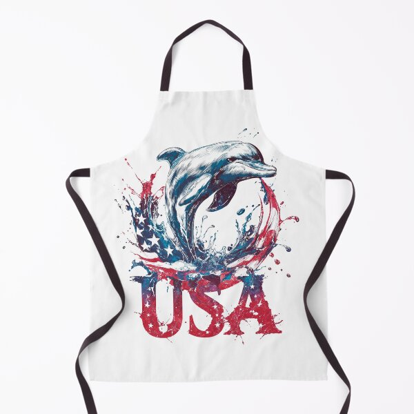 Item preview, Patriotic Dolphin Jumping USA Flag Splatter 4th of July Art designed and sold by Anastasiia Yurevych.