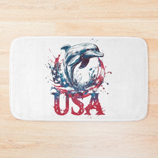 Item preview, Patriotic Dolphin Jumping USA Flag Splatter 4th of July Art designed and sold by Anastasiia Yurevych.