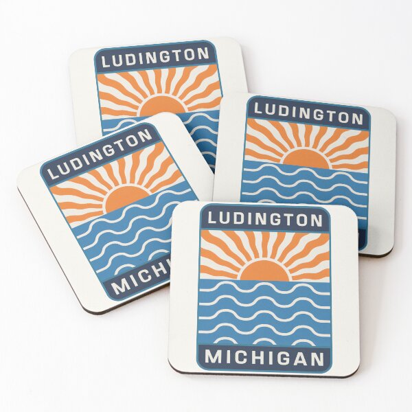 Item preview, Ludington Michigan - Sunset Card Design designed and sold by TheOldMittenIllustrated.