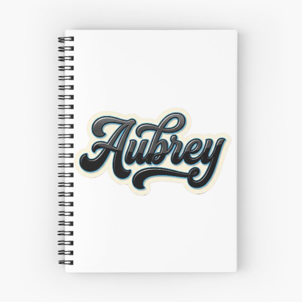 Item preview, Aubrey Name - Elegant Black Script Lettering with Clean Outline designed and sold by BADGECRAFT STUDIO.