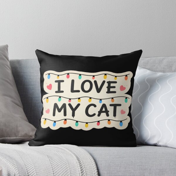 Item preview, the writing i love my cat with the lights form hawkins  designed and sold by zuzzelek44.