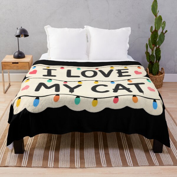 Item preview, the writing i love my cat with the lights form hawkins designed and sold by zuzzelek44.