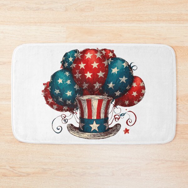 Item preview, Uncle Sam Hat with USA Flag Balloons 4th of July Line Art  designed and sold by Anastasiia Yurevych.