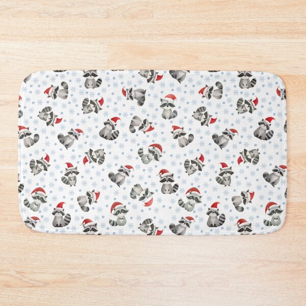 Item preview, Tossed Christmas Raccoons & Snowflakes on White designed and sold by KSimpson838.