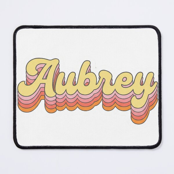 Item preview, Aubrey Name - Retro Pastel Script Lettering with Layered 70s Style designed and sold by BADGECRAFT STUDIO.