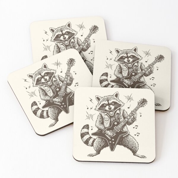 Item preview, Raccoon Rock Guitar Player Vintage Music Lover designed and sold by Y-Vibes.