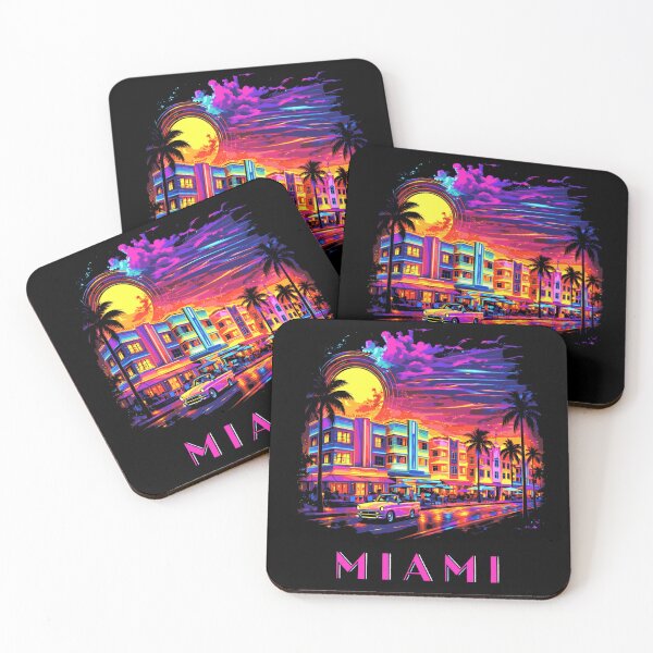 Item preview, Miami Florida Colorful Art Deco Beach City Sunset designed and sold by JackCurtis1991.