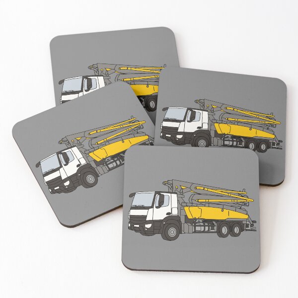 Item preview, Simple Concrete Pump Truck Illustration with grey background designed and sold by ElceMare.