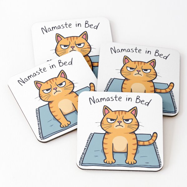 Item preview, Grumpy Cat Yoga T-Shirt – Namaste in Bed, Funny Cat Lover Gift designed and sold by MagicMicki.
