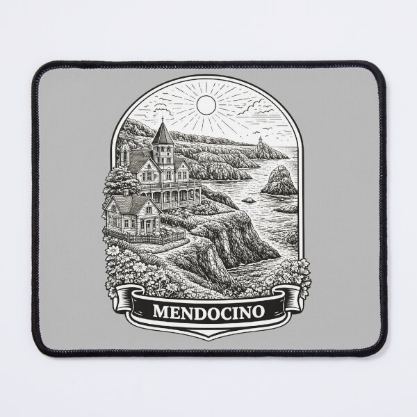 Item preview, Mendocino, California Line Art Illustration designed and sold by Myra365Art.