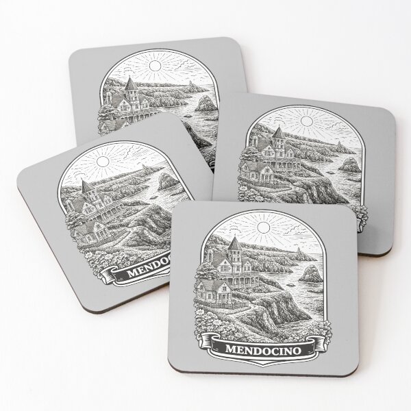 Item preview, Mendocino, California Line Art Illustration designed and sold by Myra365Art.