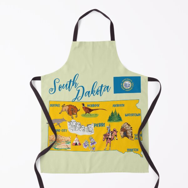 Item preview, South Dakota State Pride, Icons & Landmarks Illustrated Map designed and sold by mashmosh.