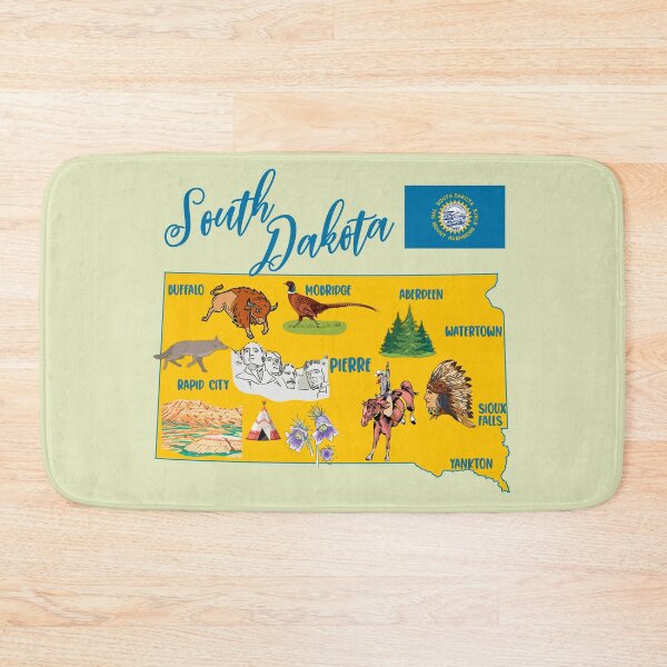 Item preview, South Dakota State Pride, Icons & Landmarks Illustrated Map designed and sold by mashmosh.