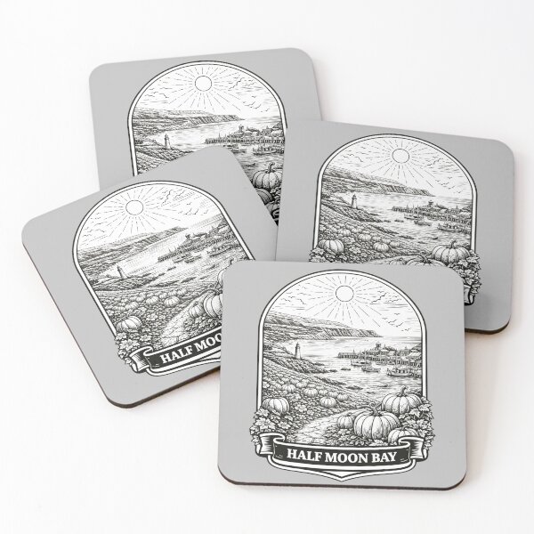 Item preview, Half Moon Bay, California Line Art Illustration designed and sold by Myra365Art.