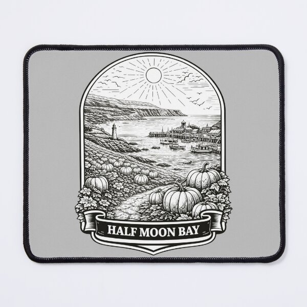 Item preview, Half Moon Bay, California Line Art Illustration designed and sold by Myra365Art.