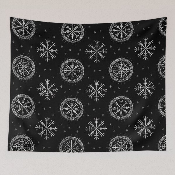 Item preview, Nordic Rune Pattern – Vegvisir & Helm of Awe Viking Symbols designed and sold by MythologyRealm.
