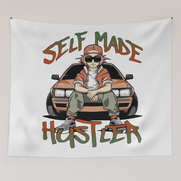 Item preview, Self Made Hustler Anime Streetwear Car Design designed and sold by MOFAPPAREL.