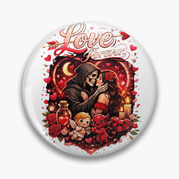 Item preview, Romantic Vampire Couple | Gothic Love Heart Illustration designed and sold by YASboutik.