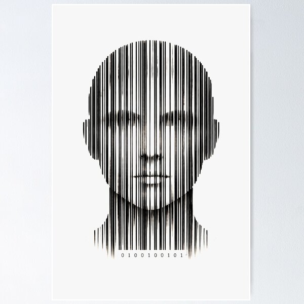 Product of the System by Politica UK Monochrome Barcode Art Poster