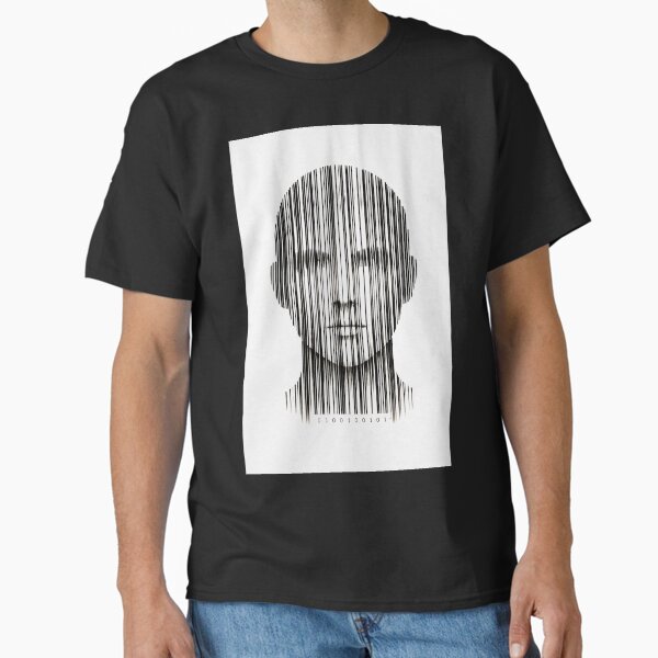 Product of the System by Politica UK Monochrome Barcode Art Classic T-Shirt