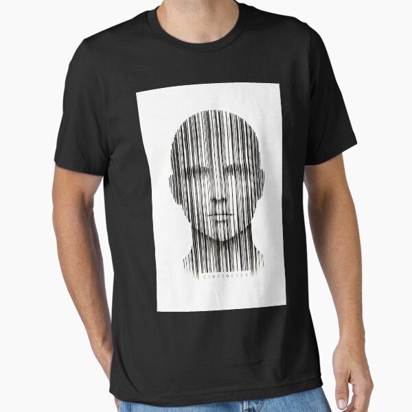 Product of the System by Politica UK Monochrome Barcode Art Essential T-Shirt