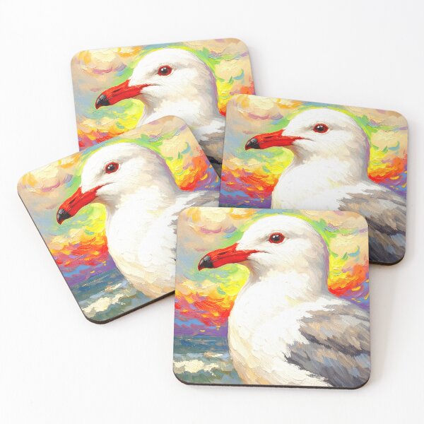 Item preview, Vibrant Seagull Oil Painting with Rainbow Sky designed and sold by Art Lea.