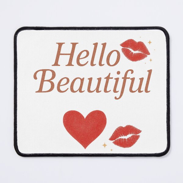 Item preview, Hello Beautiful Lips Heart – Romantic Love Quote Aesthetic Design designed and sold by Painted Moon by Luna Bee™.