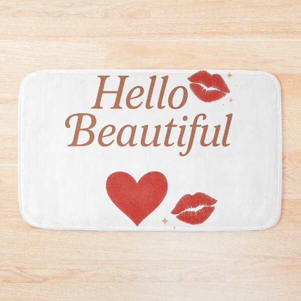 Item preview, Hello Beautiful Lips Heart – Romantic Love Quote Aesthetic Design designed and sold by Painted Moon by Luna Bee™.