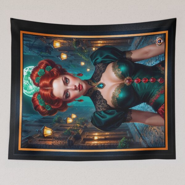Item preview, Romantic Gothic Portrait Of Lady Shaelina Trevalian Alluring AI Concept Art by Xzendor7 designed and sold by Xzendor7 Digital Art Creations.