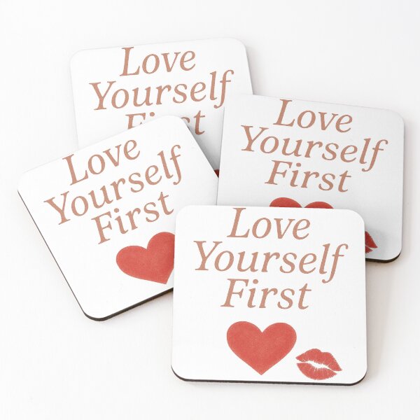 Item preview, Love Yourself First Quote – Self Love Heart Aesthetic Feminine Design designed and sold by Painted Moon by Luna Bee™.