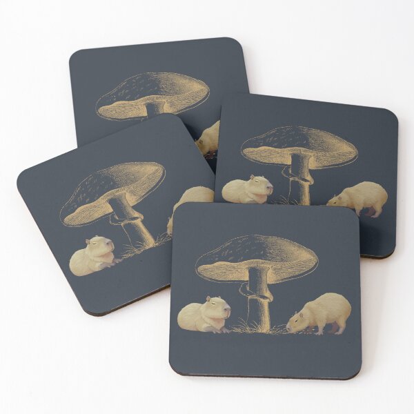 Item preview, Capybaras and Mystical Mushroom – Calm Nature Illustration designed and sold by JuanaDesigns.