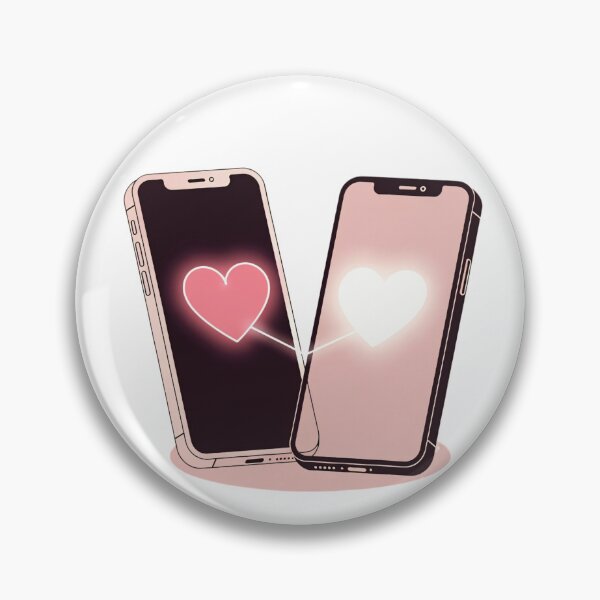 Item preview, Smartphones show hearts to represent connection during online interactions between two people at a distance designed and sold by SpaceartLilu.