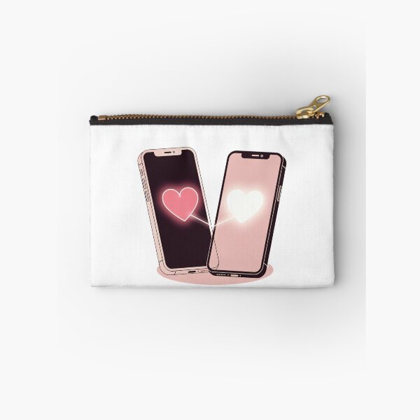 Item preview, Smartphones show hearts to represent connection during online interactions between two people at a distance designed and sold by SpaceartLilu.