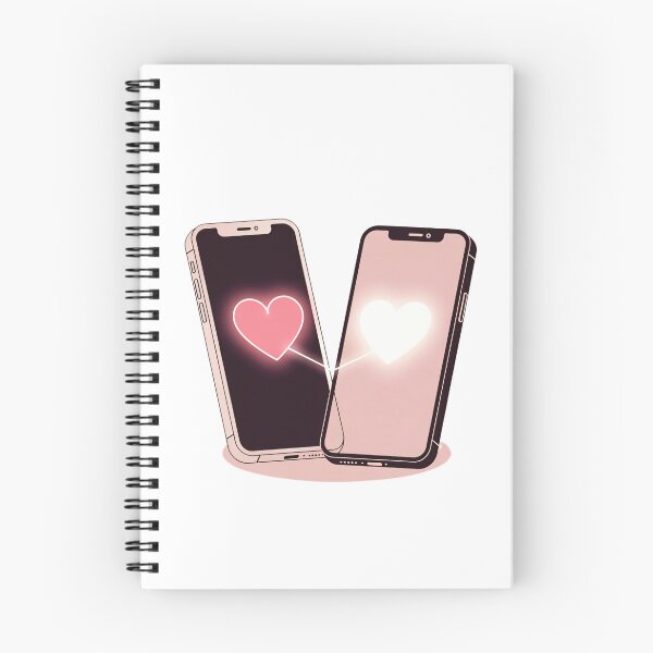 Item preview, Smartphones show hearts to represent connection during online interactions between two people at a distance designed and sold by SpaceartLilu.