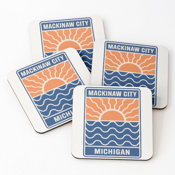 Item preview, Mackinaw City Michigan - Sunset Card Design designed and sold by TheOldMittenIllustrated.