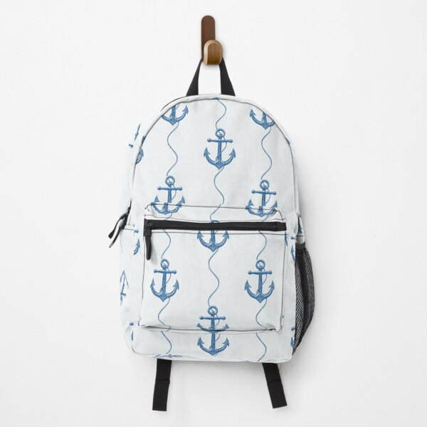 Item preview, Seamless nautical pattern with blue anchors in vintage style designed and sold by Rômulo Queiroz.