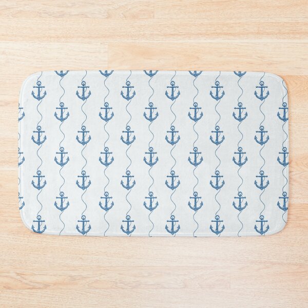Item preview, Seamless nautical pattern with blue anchors in vintage style designed and sold by Rômulo Queiroz.