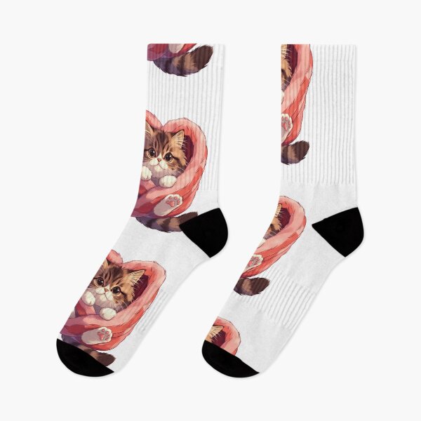 Item preview, Lindo gato descansando en una cama en forma de corazón con pelaje suave y expresión juguetona en un entorno acogedor. designed and sold by SpaceartLilu.