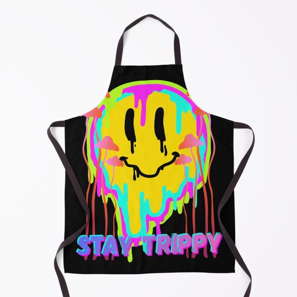 Item preview, Stay Trippy Psychedelic Smiley Face – Neon Drip Mushroom Art designed and sold by Painted Moon by Luna Bee™.