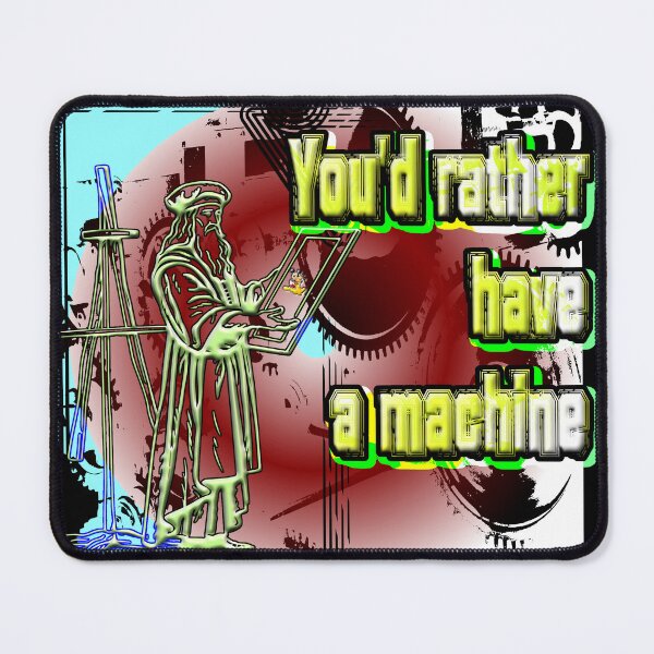 Item preview, You’d Rather Have a Machine – Da Vinci Invention & Steampunk Art | Leonardo Mechanical Illustration designed and sold by Brooklyn Hearty.