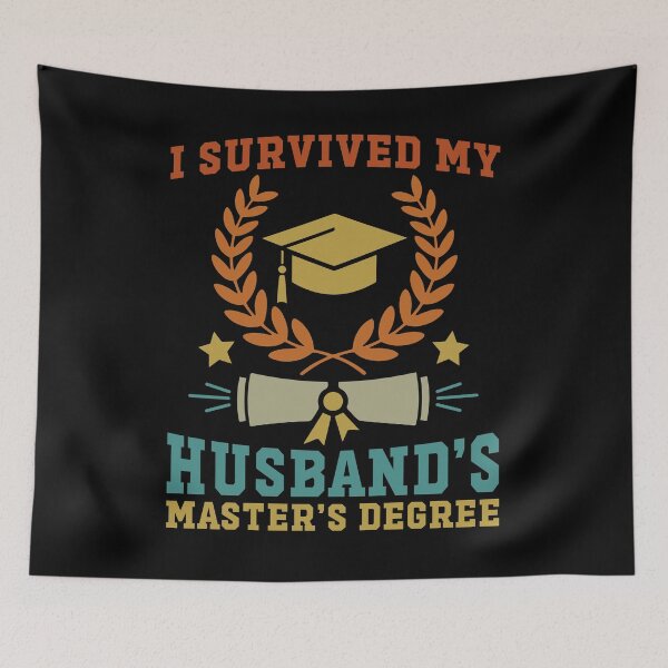 Item preview, I Survived My Husband‘s Masters Degree Graduate Diploma MBA Graduation Oversized designed and sold by gunaone-design.