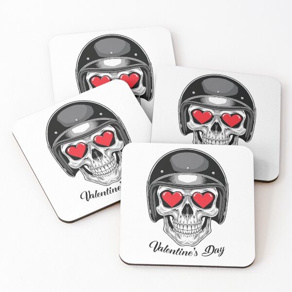 Item preview, Valentine’s Day Biker Skull designed and sold by TwoWheels-shop.
